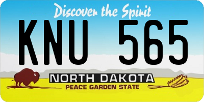 ND license plate KNU565