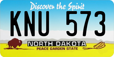 ND license plate KNU573