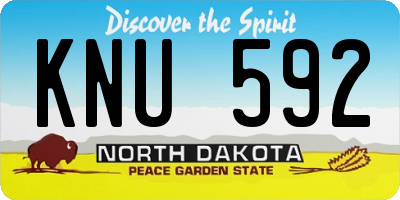ND license plate KNU592