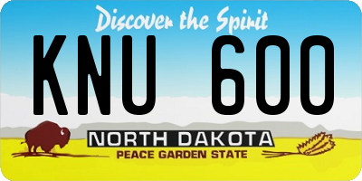 ND license plate KNU600