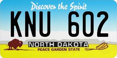ND license plate KNU602
