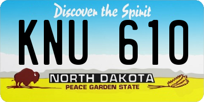 ND license plate KNU610