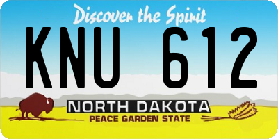 ND license plate KNU612