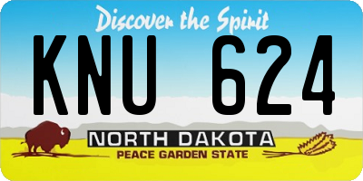 ND license plate KNU624