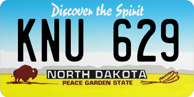 ND license plate KNU629