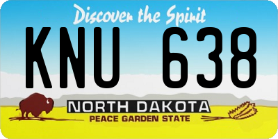 ND license plate KNU638