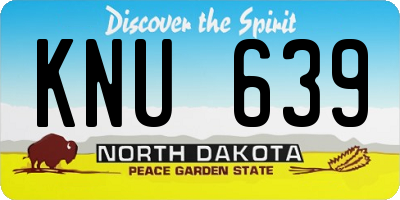 ND license plate KNU639