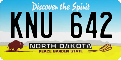 ND license plate KNU642