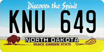 ND license plate KNU649