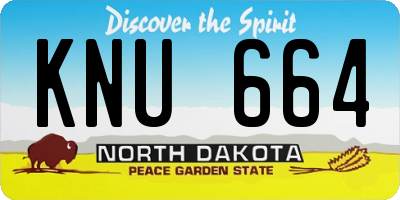 ND license plate KNU664