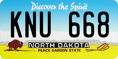 ND license plate KNU668