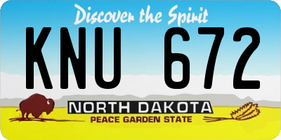 ND license plate KNU672