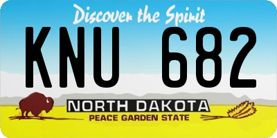 ND license plate KNU682