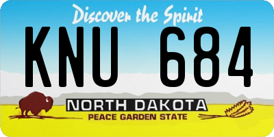 ND license plate KNU684