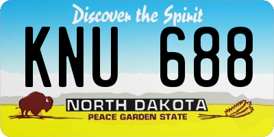 ND license plate KNU688