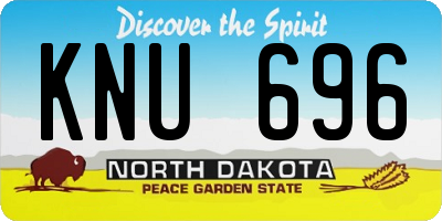 ND license plate KNU696