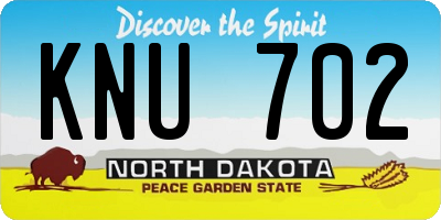 ND license plate KNU702