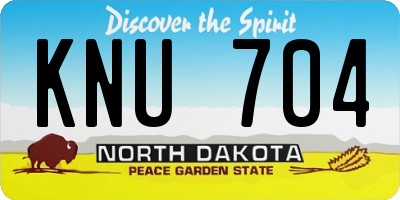 ND license plate KNU704