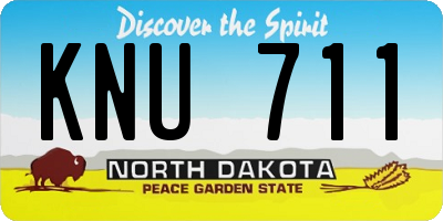 ND license plate KNU711
