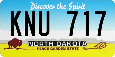 ND license plate KNU717