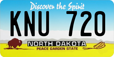 ND license plate KNU720