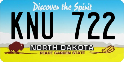 ND license plate KNU722