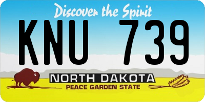 ND license plate KNU739