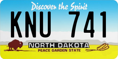 ND license plate KNU741