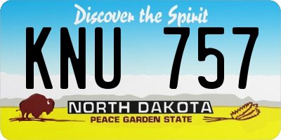 ND license plate KNU757