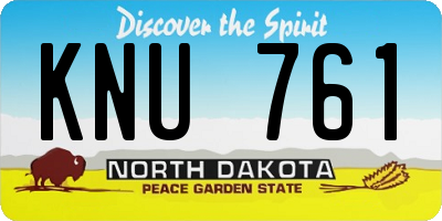 ND license plate KNU761