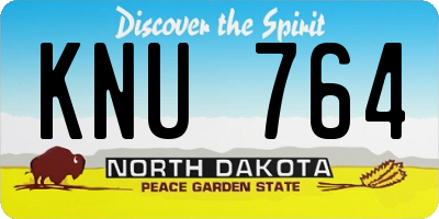 ND license plate KNU764
