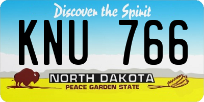 ND license plate KNU766