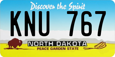 ND license plate KNU767