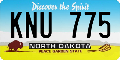 ND license plate KNU775