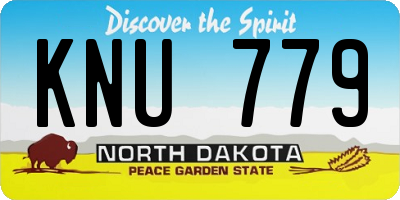 ND license plate KNU779