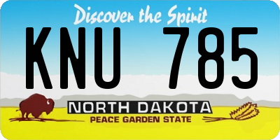 ND license plate KNU785