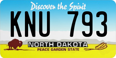 ND license plate KNU793