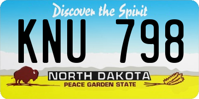 ND license plate KNU798