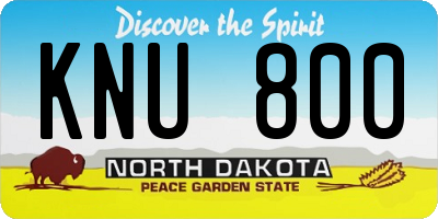 ND license plate KNU800