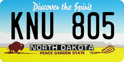 ND license plate KNU805