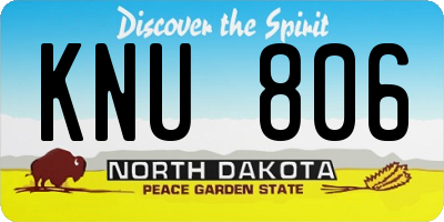 ND license plate KNU806