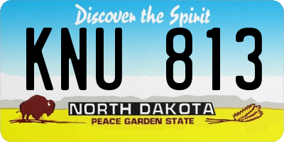 ND license plate KNU813