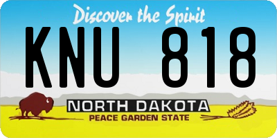 ND license plate KNU818