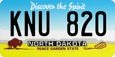 ND license plate KNU820