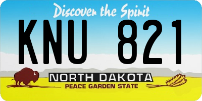 ND license plate KNU821