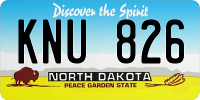 ND license plate KNU826