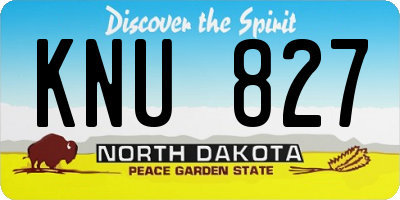 ND license plate KNU827