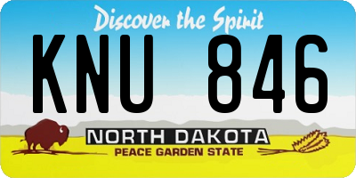 ND license plate KNU846