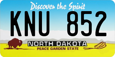 ND license plate KNU852