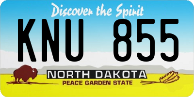 ND license plate KNU855